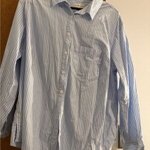 Ava & Viv Light Blue Striped Casual Shirt
